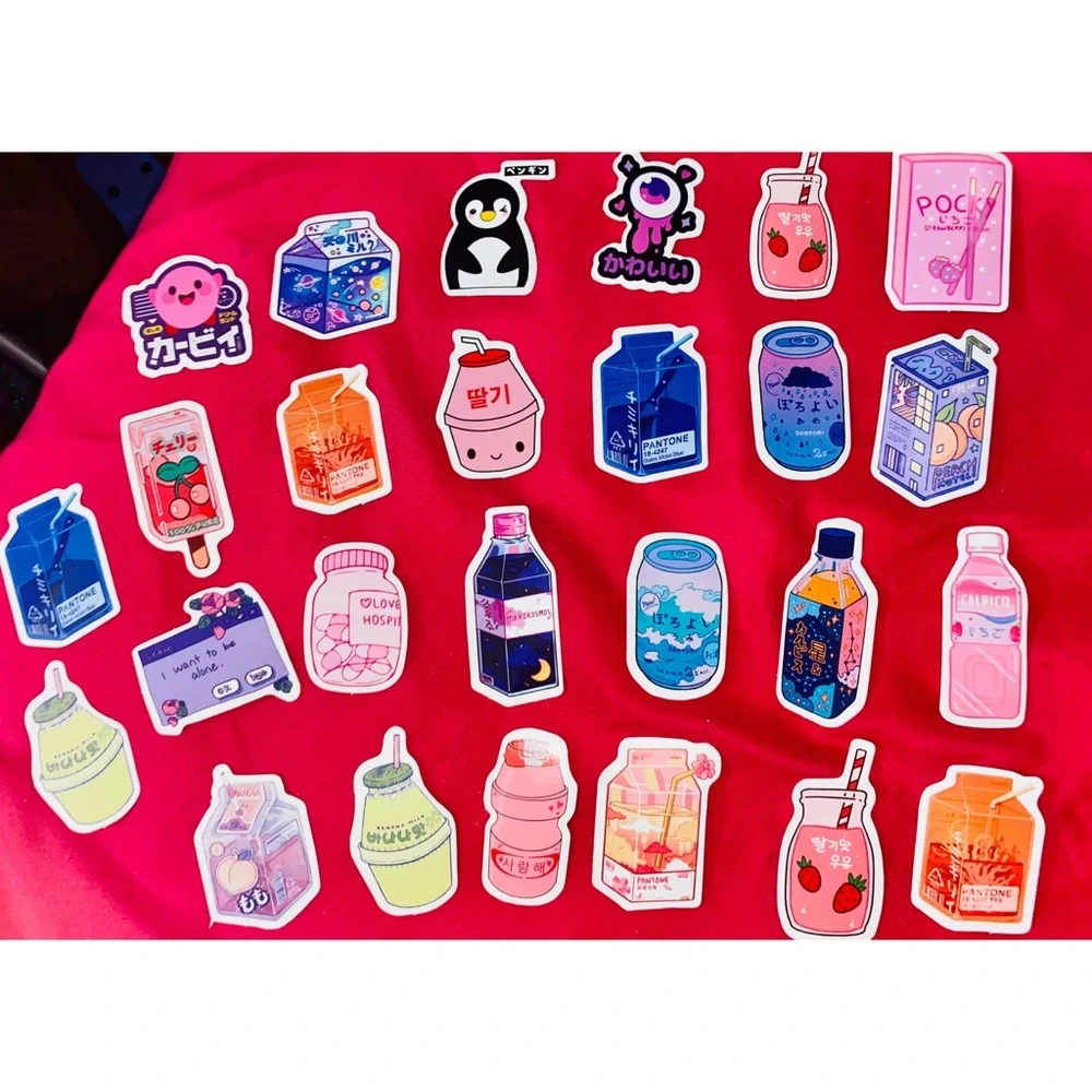 Lot of 26 Kawaii Stickers for Water Bottle, Laptop Etc.